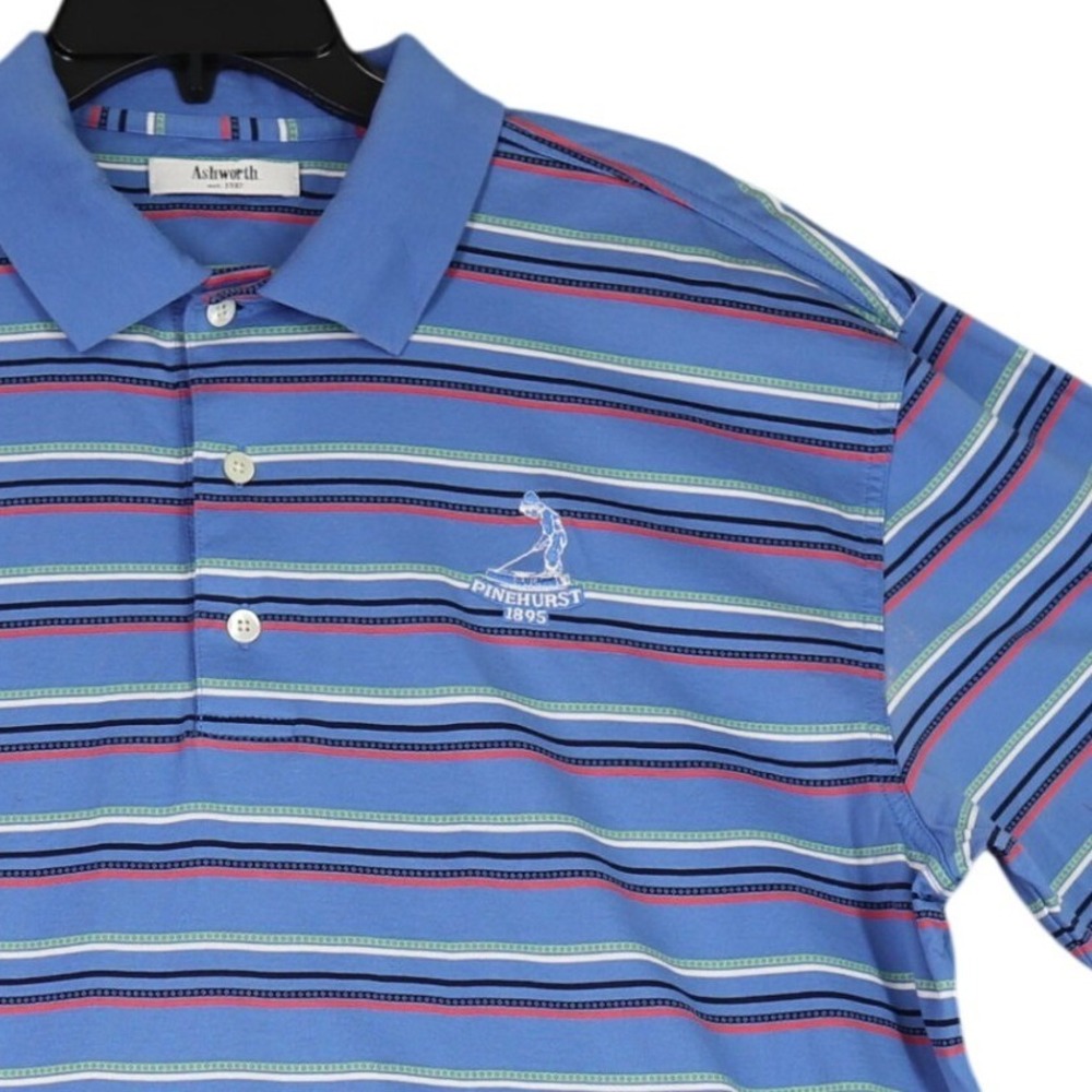 Pinehurst Country Club Ashworth Performance Golf Polo Shirt Mens L Pima Cotton